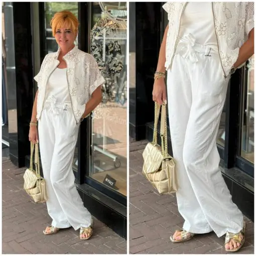 Broek Fay White wide leg