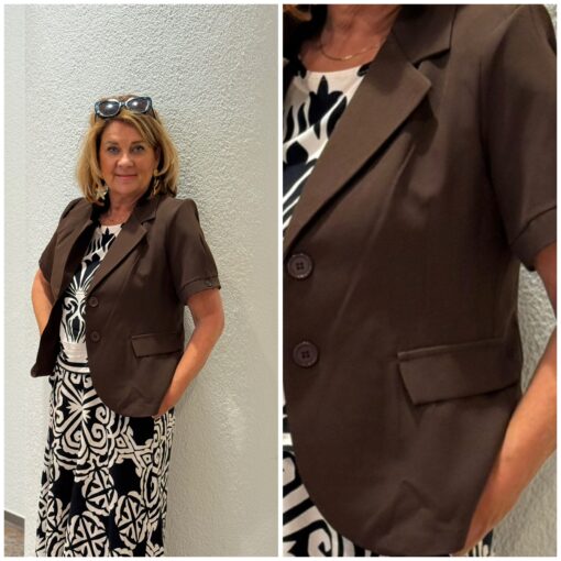 Blazer Lizzy met korte mouw bruin
